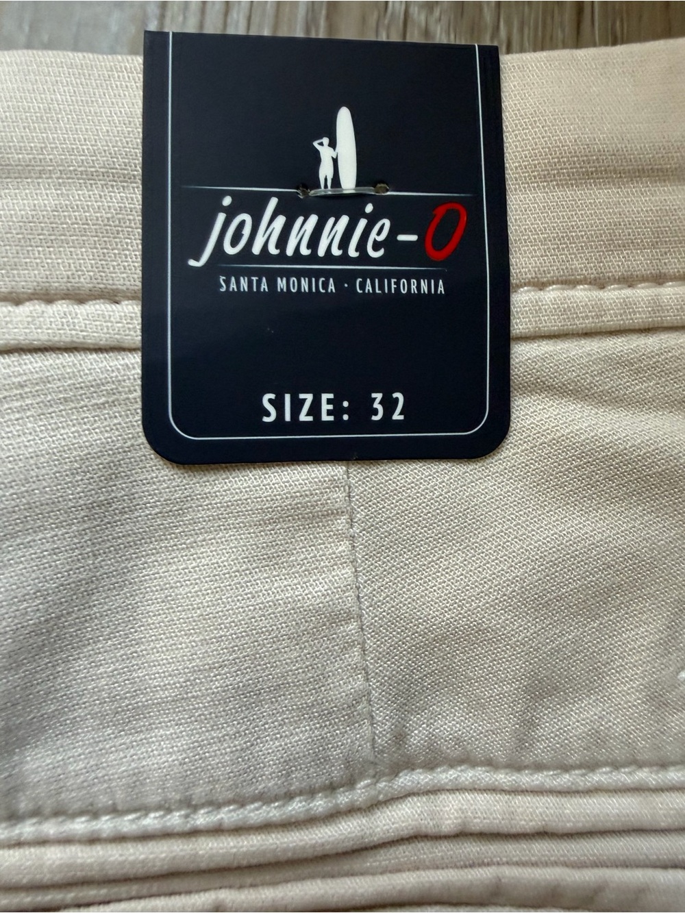 NWT Johnnie O Nassau Cotton Blend Shorts - Stone/ 32 - Picture 5 of 8
